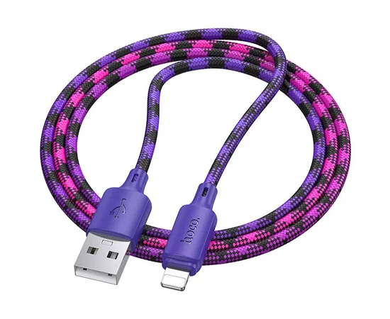 Дата кабель Hoco X116 Meridian USB to Lightning 2.4A (1m) Gradient Purple Mix