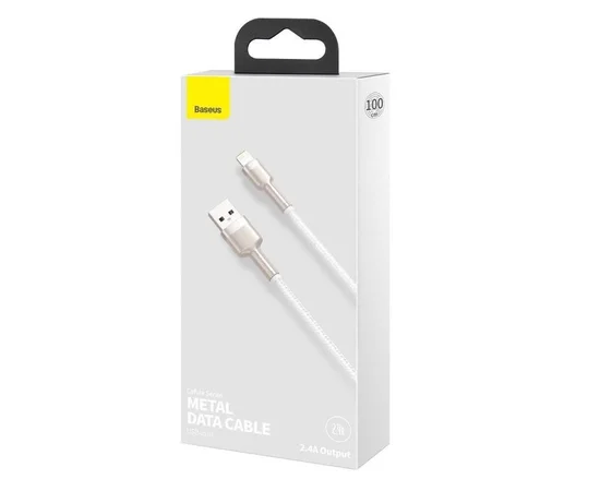 Дата кабель Baseus Cafule Series Metal USB to Lightning 2.4A (2m) (CALJK-B0) White