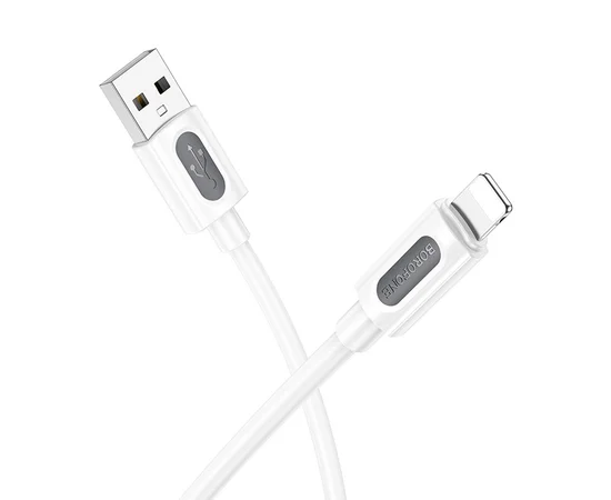 Дата кабель Borofone BX114 Structure USB to Lightning 2.4A (1m) White