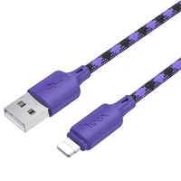 Дата кабель Hoco X116 Meridian USB to Lightning 2.4A (1m) Gradient Purple Mix