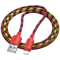 Дата кабель Hoco X116 Meridian USB to Lightning 2.4A (1m) Gradient Red Mix