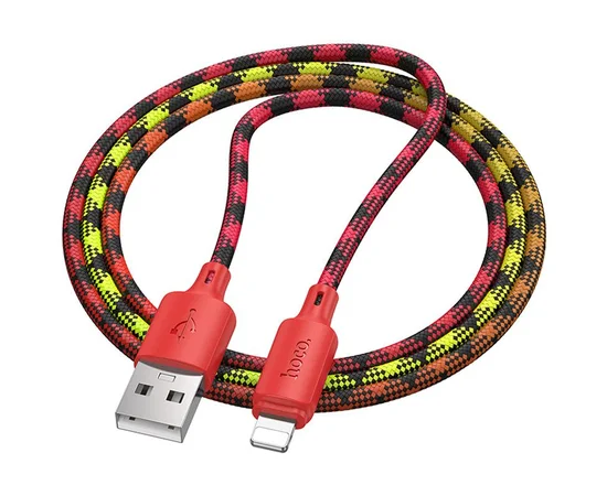 Дата кабель Hoco X116 Meridian USB to Lightning 2.4A (1m) Gradient Red Mix