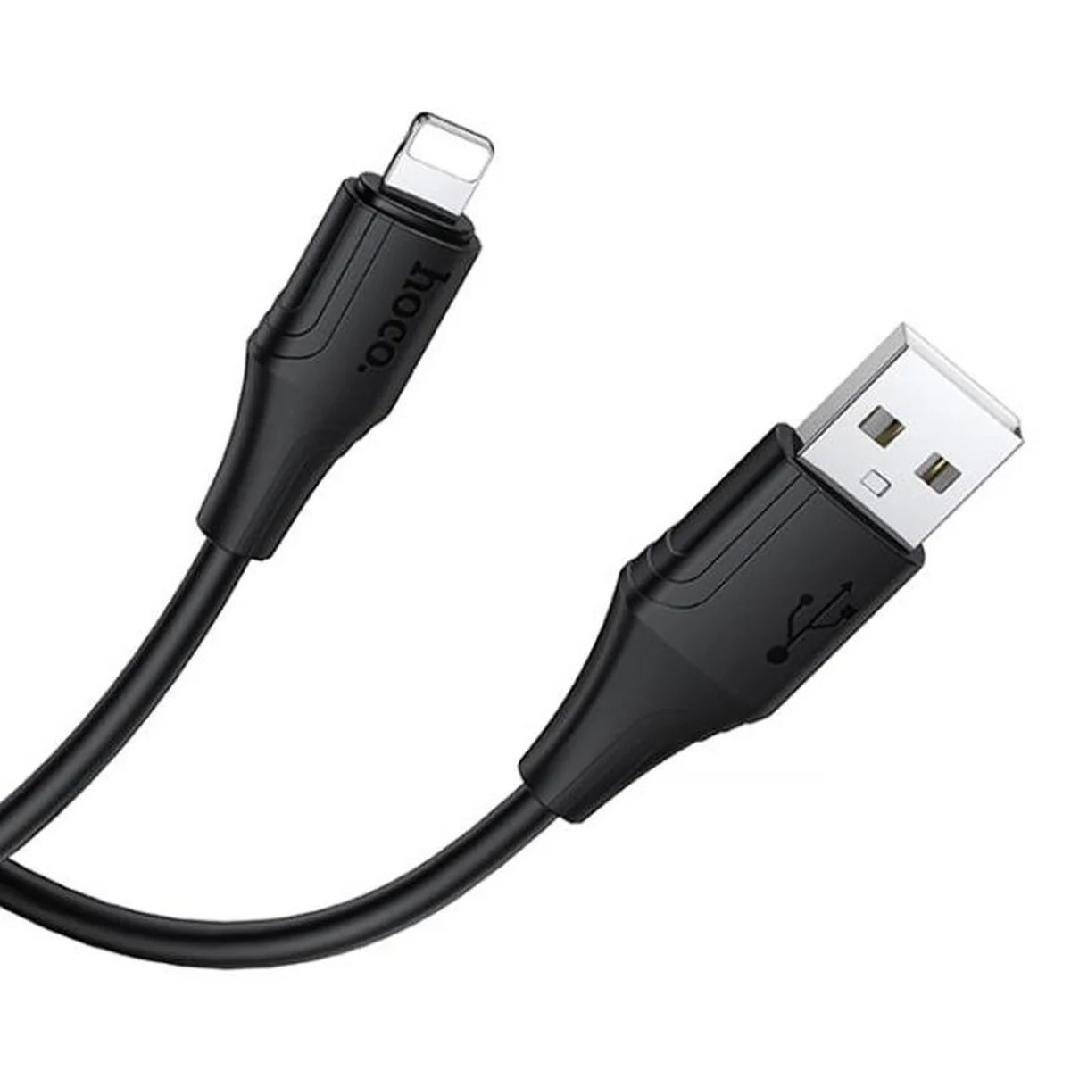 Дата кабель Hoco X124 Bien silicone USB to Lightning 2.4A (1m) Black