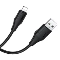Дата кабель Hoco X124 Bien silicone USB to Lightning 2.4A (1m) Black