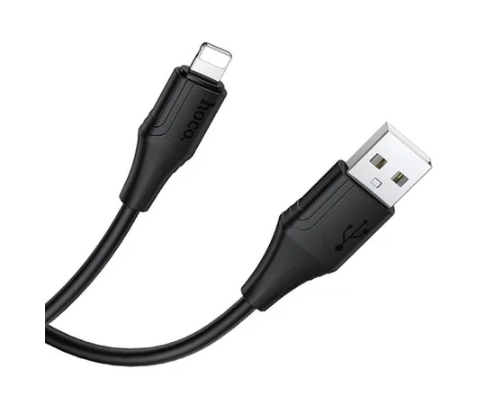 Дата кабель Hoco X124 Bien silicone USB to Lightning 2.4A (1m) Black