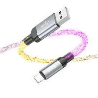Дата кабель Hoco U112 Shine 2.4A USB to Lightning (1m) Gray
