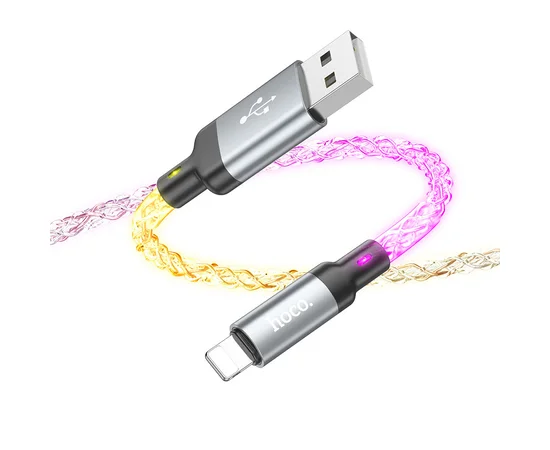 Дата кабель Hoco U112 Shine 2.4A USB to Lightning (1m) Gray