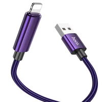 Дата кабель Hoco U125 Benefit 2.4A USB to Lightning (1.2m) Purple