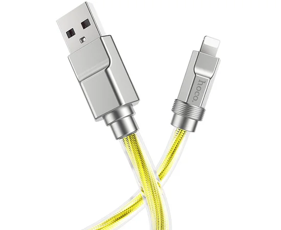 Дата кабель Hoco U113 Solid 2.4A USB to Lightning (1m) Gold