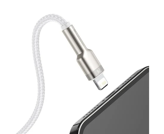 Дата кабель Baseus Cafule Series Metal USB to Lightning 2.4A (1m) (CALJK-A0) White