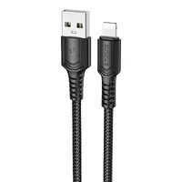 Дата кабель Borofone BX116 Certain USB to Lightning 2.4A (1m) Black