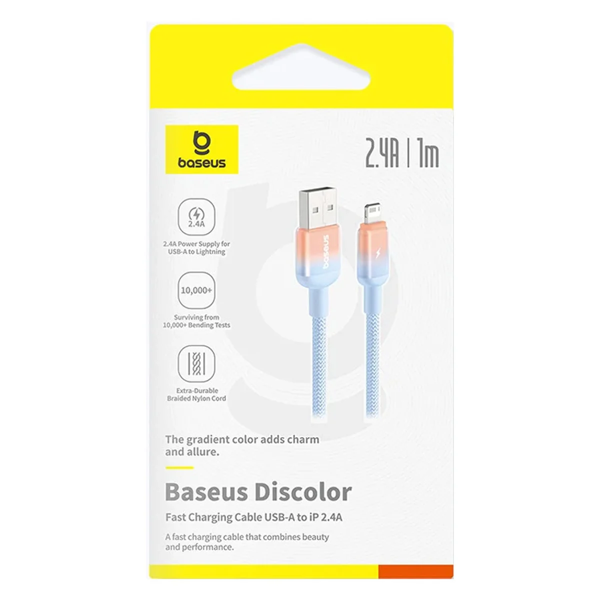 Дата кабель Baseus Discolor Series Fast Charging USB to Lightning 2.4A (1m) (P10374900) Galaxy Blue