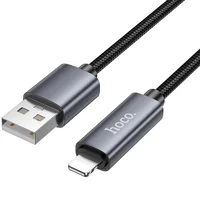 Дата кабель Hoco X112 Favor with display USB to Lightning 2.4A (1m) Black