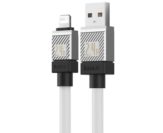 Дата кабель Baseus CoolPlay Series USB to Lightning 2.4A (1m) (CAKW00040) White