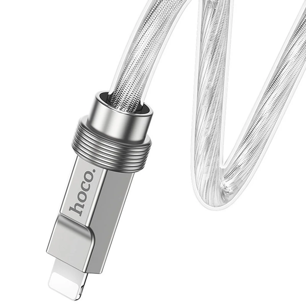 Дата кабель Hoco U113 Solid 2.4A USB to Lightning (1m) Silver