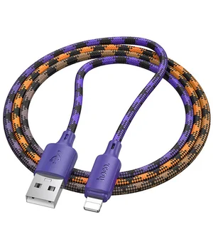 Дата кабель Hoco X116 Meridian USB to Lightning 2.4A (1m) Gradient Purple Mix