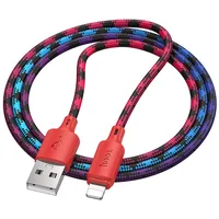 Дата кабель Hoco X116 Meridian USB to Lightning 2.4A (1m) Gradient Red Mix