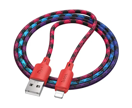 Дата кабель Hoco X116 Meridian USB to Lightning 2.4A (1m) Gradient Red Mix