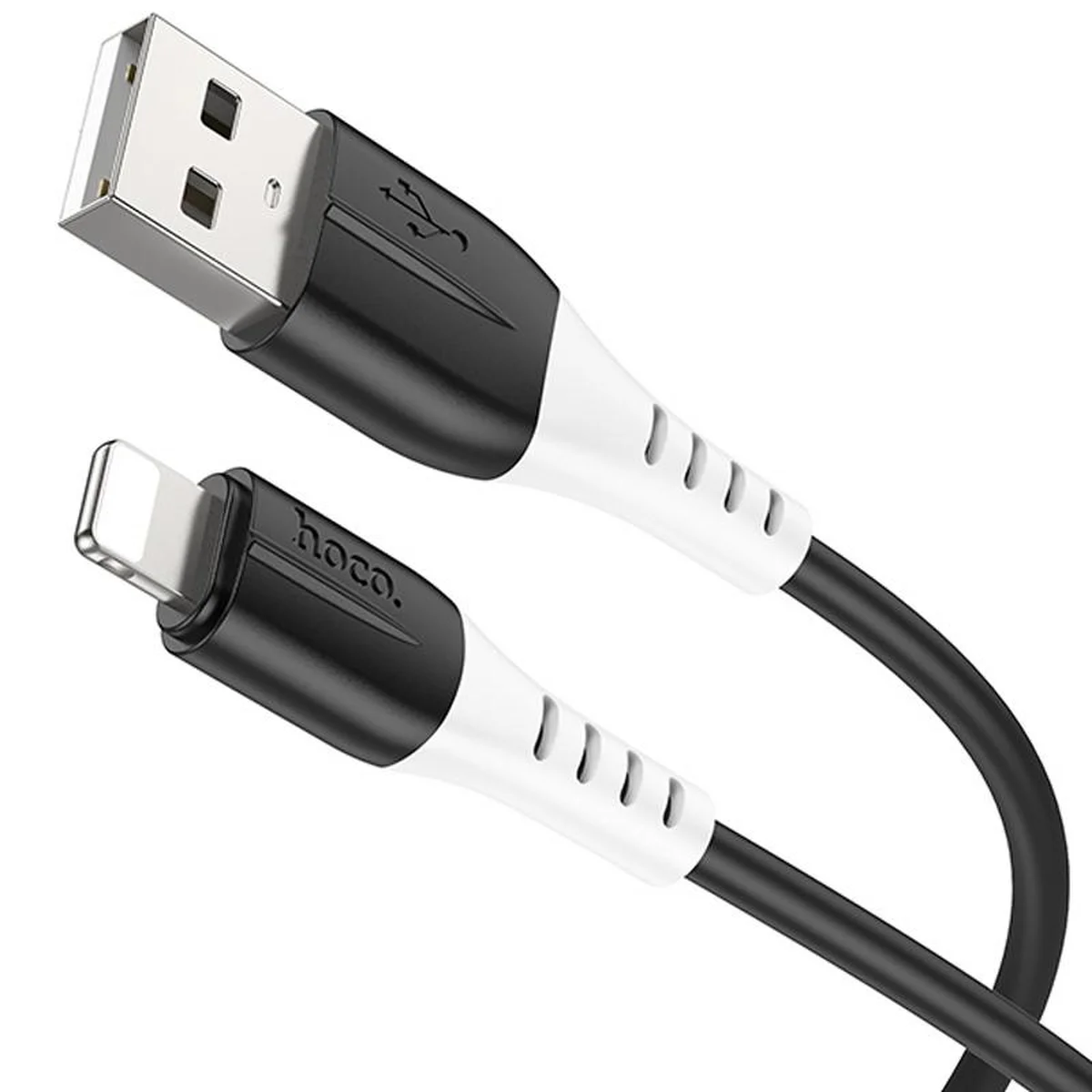 Дата кабель Hoco X82 Silicone USB to Lightning 2.4A (1m) Black