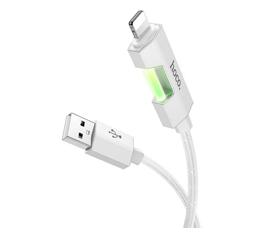 Дата кабель Hoco U123 Regent colorful 2.4A USB to Lightning (1.2m) Gray