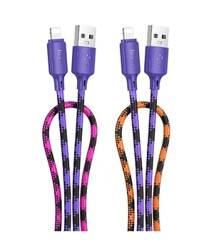 Дата кабель Hoco X116 Meridian USB to Lightning 2.4A (1m) Gradient Purple Mix