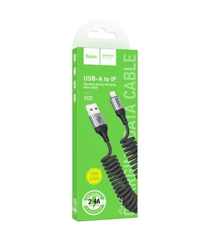 Дата кабель Hoco X121 Nuevo USB to Lightning 2.4A (1.5m) Black