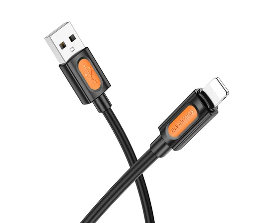 Дата кабель Borofone BX114 Structure USB to Lightning 2.4A (1m) Black
