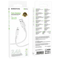 Дата кабель Borofone BX116 Certain USB to Lightning 2.4A (1m) White