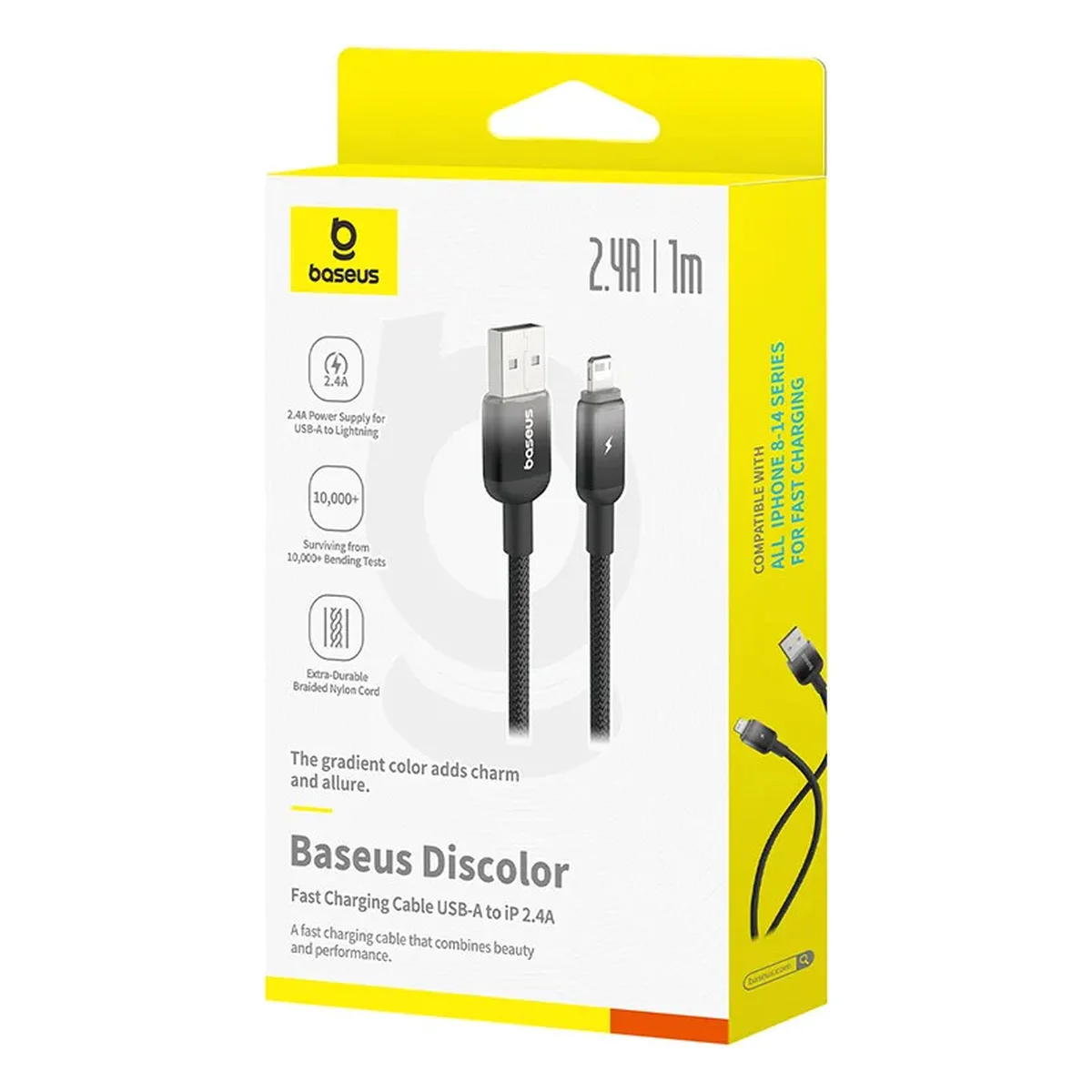 Дата кабель Baseus Discolor Series Fast Charging USB to Lightning 2.4A (1m) (P10374900) Cluster Black