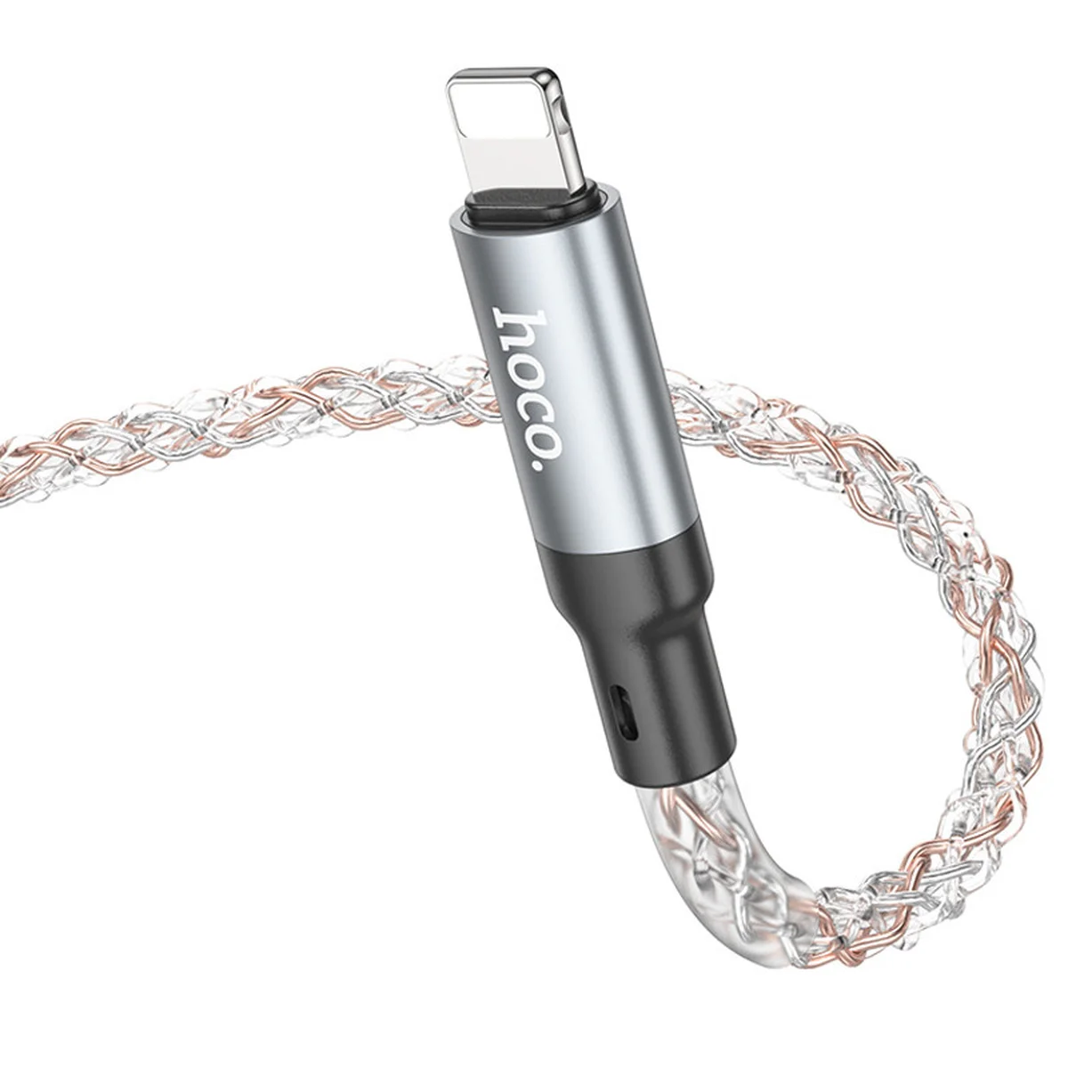 Дата кабель Hoco U112 Shine 2.4A USB to Lightning (1m) Gray