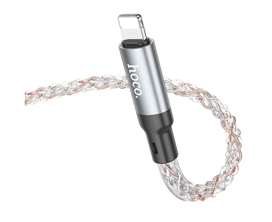 Дата кабель Hoco U112 Shine 2.4A USB to Lightning (1m) Gray