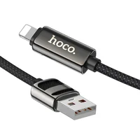 Дата кабель Hoco U137 Line with display USB to Lightning 2.4A/12W (1.2m) Black