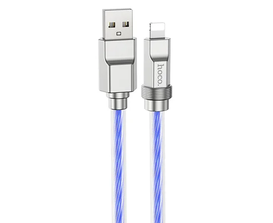 Дата кабель Hoco U113 Solid 2.4A USB to Lightning (1m) Blue