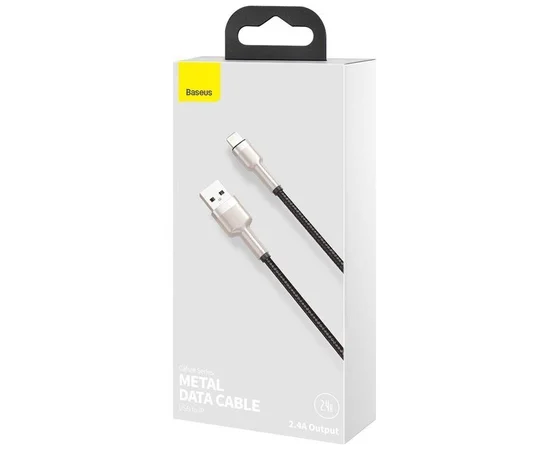 Дата кабель Baseus Cafule Series Metal USB to Lightning 2.4A (0.25m) (CALJK-0) Black