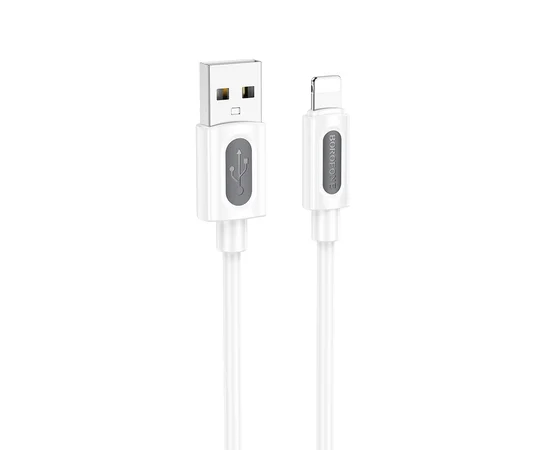 Дата кабель Borofone BX114 Structure USB to Lightning 2.4A (1m) White