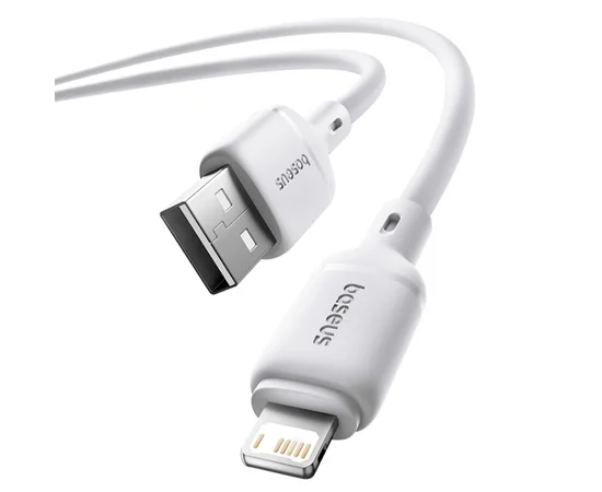 Дата кабель Baseus Silky Series OS Fast Charging USB to Lightning 2.4A (1m) (P1037770) Moon White