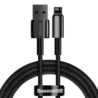 Дата кабель Baseus Tungsten Gold USB to Lightning Cable 2.4A (2m) (CALWJ-A0) Black