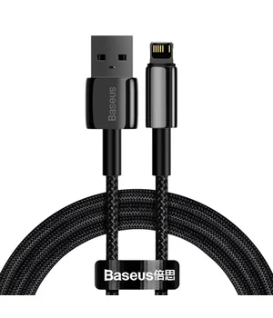 Дата кабель Baseus Tungsten Gold USB to Lightning Cable 2.4A (2m) (CALWJ-A0) Black