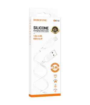 Дата кабель Borofone BX113 Lenny USB to Lightning 2.4A (1m) White