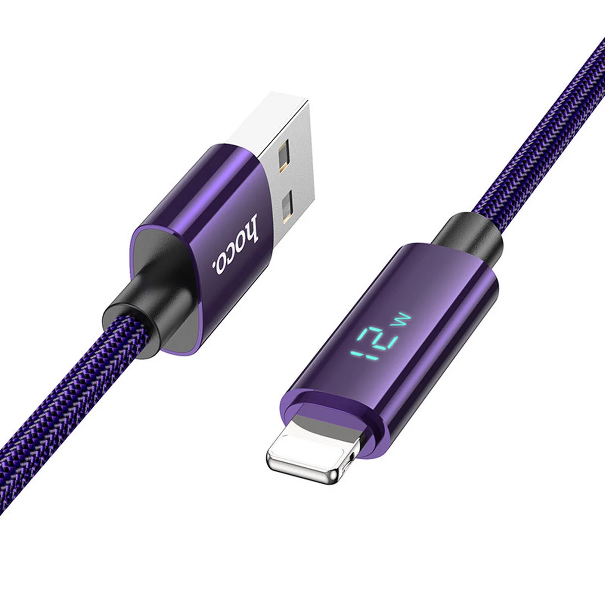 Дата кабель Hoco U125 Benefit 2.4A USB to Lightning (1.2m) Purple
