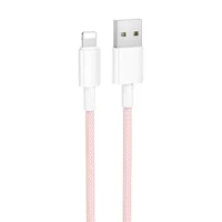 Дата кабель Borofone BX117 Source USB to Lightning 2.4A (1m) Pink