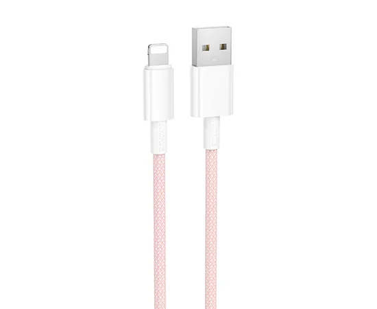 Дата кабель Borofone BX117 Source USB to Lightning 2.4A (1m) Pink