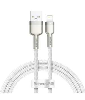 Дата кабель Baseus Cafule Series Metal USB to Lightning 2.4A (1m) (CALJK-A0) White
