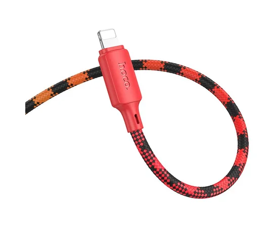 Дата кабель Hoco X116 Meridian USB to Lightning 2.4A (1m) Gradient Red Mix