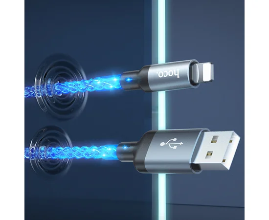 Дата кабель Hoco U112 Shine 2.4A USB to Lightning (1m) Gray