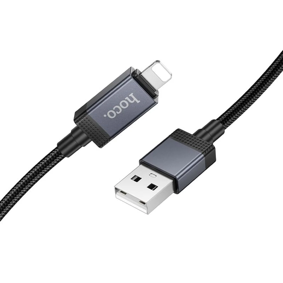 Дата кабель Hoco X118 Generic with display USB to Lightning 2.4A (1m) Black