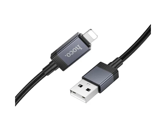 Дата кабель Hoco X118 Generous with display USB to Lightning 2.4A (1m) Black