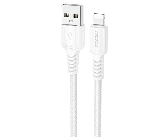 Дата кабель Borofone BX116 Certain USB to Lightning 2.4A (1m) White