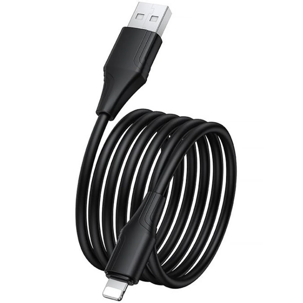 Дата кабель Hoco X124 Bien silicone USB to Lightning 2.4A (1m) Black