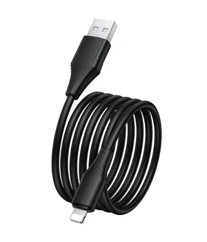 Дата кабель Hoco X124 Bien silicone USB to Lightning 2.4A (1m) Black